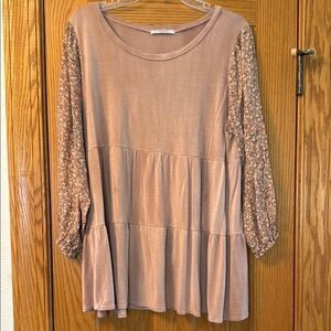 Women's Floral Sleeve Top - Pink